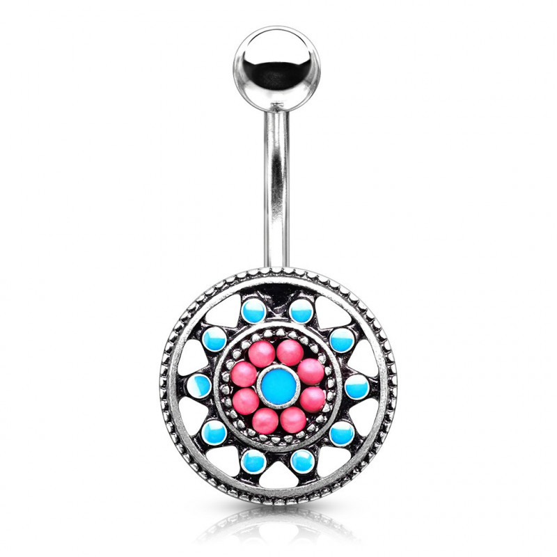 Piercing nombril style aztèque de couleur bleu et rouge Vasaq Piercing nombril6,80 €