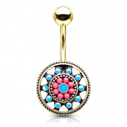 Piercing nombril doré du genre aztèque bleu et rouge Kox Piercing nombril6,80 €