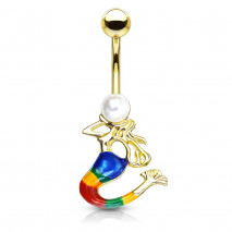 Piercing nombril doré avec une sirène mulicolore Laxu Piercing nombril6,99 €