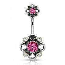 Piercing arcade 8 mm anodisé rose