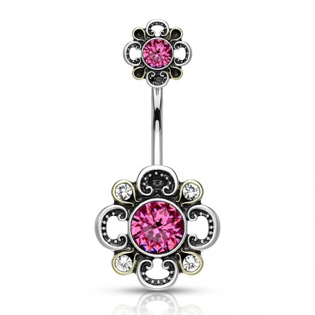 Piercing arcade 8 mm anodisé rose