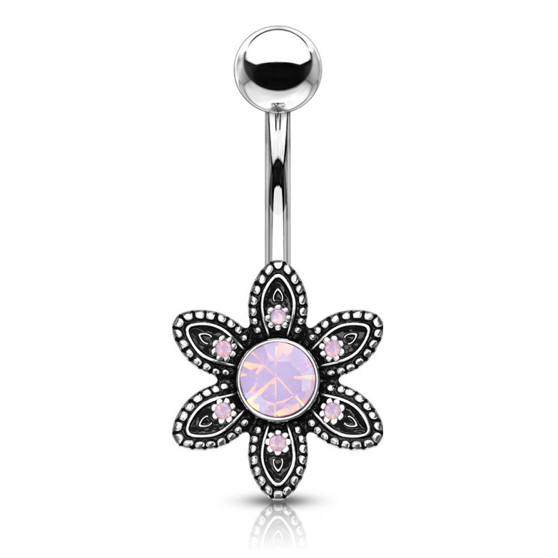 Piercing nombril style antique avec une fleur rose Rukox Piercing nombril6,25 €