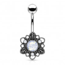 Piercing nombril fleur antique avec une opaline blanche Rixas Piercing nombril6,25 €