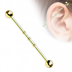 Piercing industriel 38mm doré avec triple entailles Gade Piercing oreille4,10 €