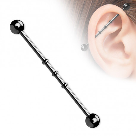 Piercing industriel 38mm noir avec triple entailles Gokuh Piercing oreille4,10 €