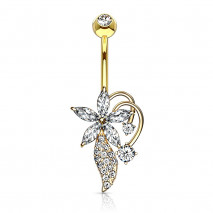 Piercing nombril doré avec une fleur en zirconium Waqy Piercing nombril7,49 €