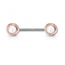 Piercing téton 14mm or rose avec opalines scintillante Fafux Piercing téton4,60 €