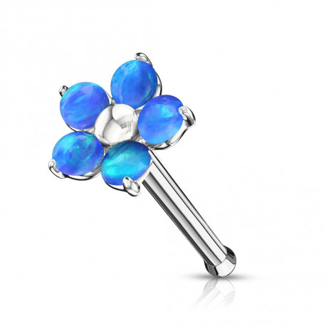 Piercing nez droit avec une fleur en opaline bleu Safuj Piercing nez5,90 €