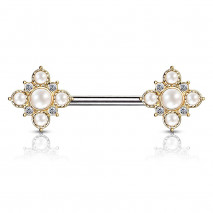 Piercing téton 12mm square vintage doré avec perles Gypa Piercing téton4,80 €