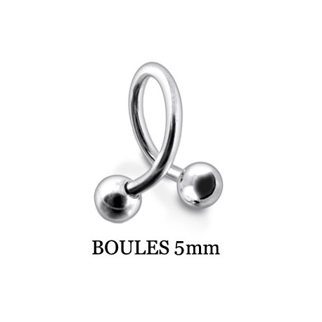 Piercing spirale 11 x 1,6mm boules 5mm Funox Piercing oreille2,90 €
