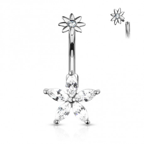 Piercing nombril avec une fleur et cinq pétales blanc Wauq Piercing nombril6,90 €