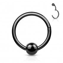 Piercing anneau articulé 8 x 1,2mm avec une boule noire Kujko Piercing oreille4,90 €