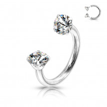 Piercing fer à cheval 8 x 1,2mm avec deux zirconiums blanc Gajux Piercing oreille4,49 €