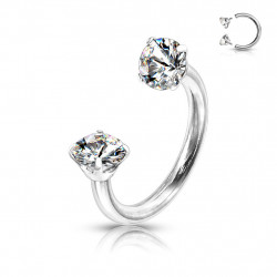 Piercing fer à cheval 8 x 1,2mm avec deux zirconiums blanc Gajux Piercing oreille4,49 €