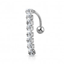 Piercing nombril inversé avec 8 zirconiums blanc Saqy Piercing nombril7,49 €
