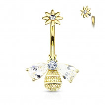 Piercing nombril abeille doré avec les ailes en zirconium Qacix Piercing nombril6,65 €