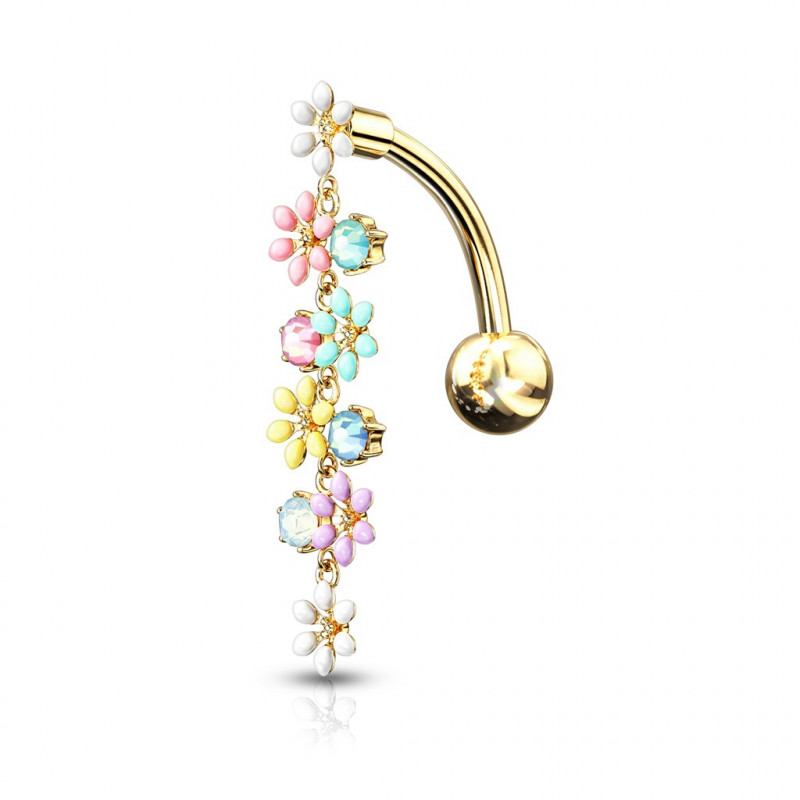Piercing nombril inversé doré avec un chapelet de fleurs Vaxy Piercing nombril8,49 €