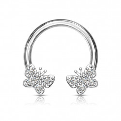 Piercing fer à cheval 8mm avec deux papillons en zirconium Bayx Piercing oreille8,90 €