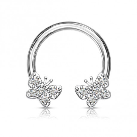 Piercing fer à cheval 8mm avec deux papillons en zirconium Bayx Piercing oreille8,90 €