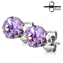 Puces d'oreilles 5mm ronde zirconium tanzanite Go Bijoux4,80 €