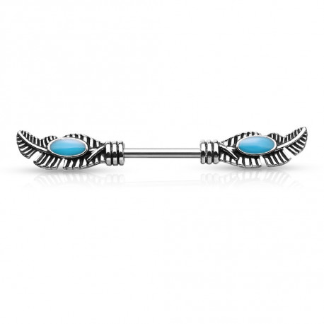 Piercing téton tribal en forme de plumes Vaqyk Piercing téton4,49 €