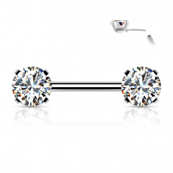 Piercing téton 10mm avec zirconiums rond blanc 6mm Wasuk Piercing téton5,30 €