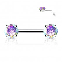 Piercing téton 10mm avec zirconiums rond aurore boréale 6mm Wasuk Piercing téton5,30 €