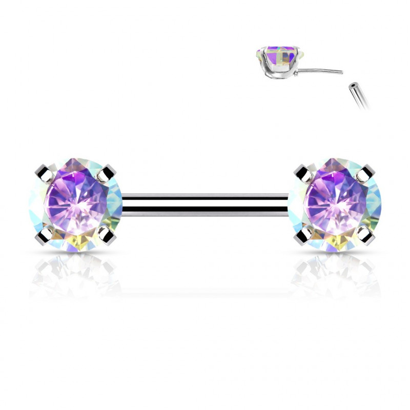 Piercing arcade 8 mm anodisé rose