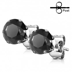 Puces d'oreilles 5mm ronde et zirconium noir Zoly Bijoux4,80 €