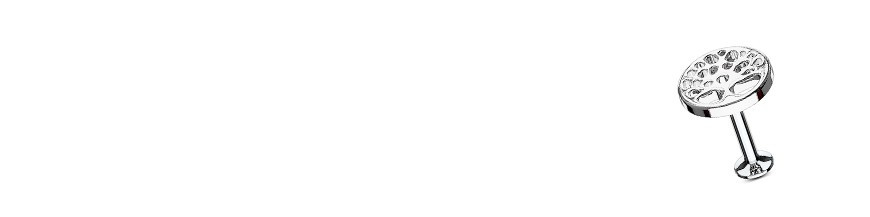 Piercing labret fleur rose, blanc, bleu, rouge en bioflex.