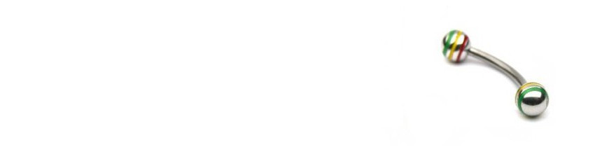 Piercing arcade jaune en acier ou plaqué or avec boules ou pointes.