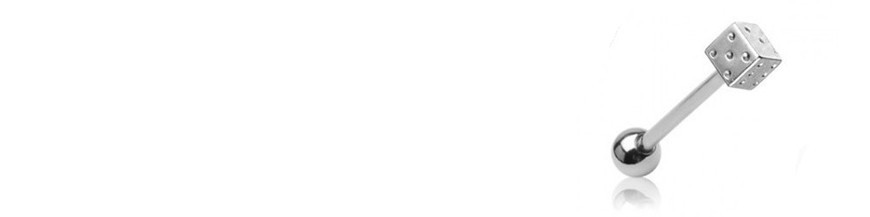 Piercing de langue en 19mm de longueur et  1,6mm de diamètre de tige.