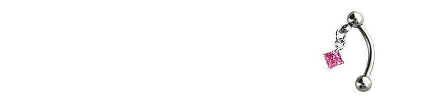 Piercing arcade pendentif en zirconium rose ou blanc coçu en acier.