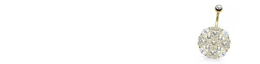 Piercing nombril de longueur 16mm en acrylique incolore.