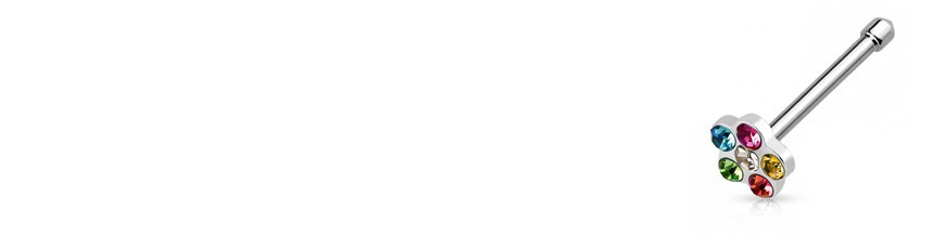 Piercing de nez 11mm de long à plier soi même en plaqué argent.