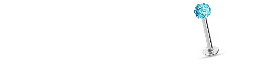 Piercing lèvre bleu