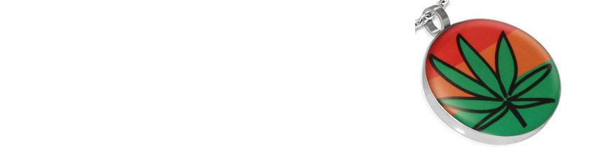 Pendentif rasta feuille de cannabis