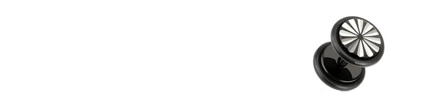 Faux piercing noir en acier ou acrylique.