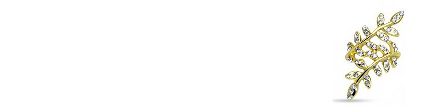 Faux piercing jaune, doré, plaqué or.